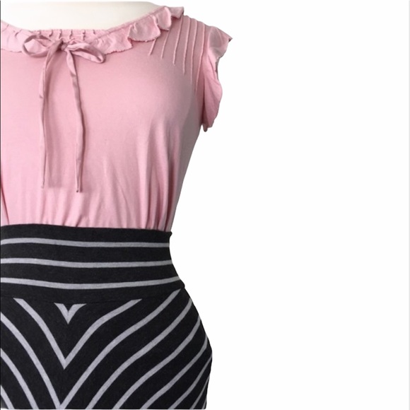 KENNETH COLE Striped Knit Maxi Skirt Dark and Light Gray Sz XS - Picture 3 of 9